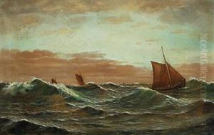 Marine With Sailing Ships At High Seas
