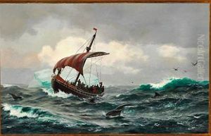 Sommernat Under Den Gronlandske Kyst Circa Aar