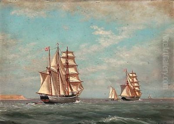 Seascape With Two Brigantines Near A Coast - view 1