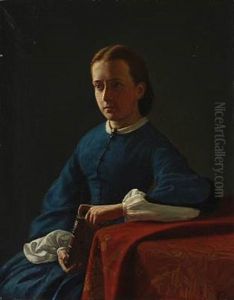 Portrait Of The Artist's Fiancee, Later His Wife, Anna Aegidia Rasmussen by Carl (Jens Erik C.) Rasmussen