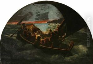 Sailors In A Deep Ticking Sailboat Heading Towards The Sunset
