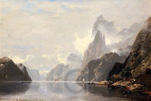View Of A Fjord by Georg Anton Rasmussen