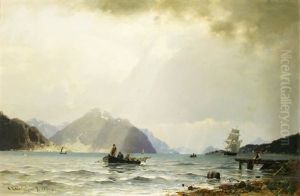 Die Ankunft Im Fjord by Georg Anton Rasmussen