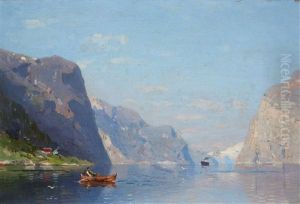 Two Norwegian Fjord Landscapes by Georg Anton Rasmussen