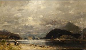 Fisherwomen By The Shore by Georg Anton Rasmussen