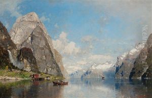View Of A Fjord by Georg Anton Rasmussen
