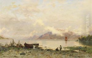 Sommertag An Einem Fjord In Norwegen