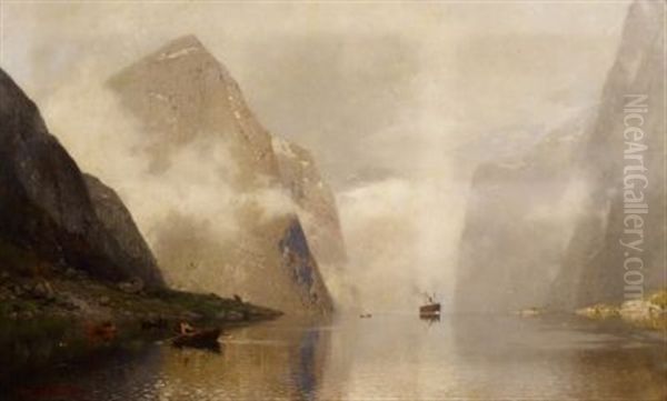Morgennebel Im Fjord - view 1