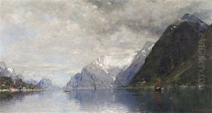 Norwegische Fjordlandschaft by Georg Anton Rasmussen