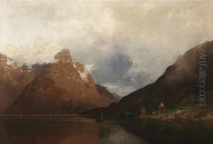 Fjord In Norwegen by Georg Anton Rasmussen