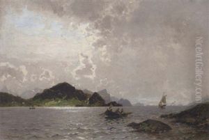 Fjordlandschaft Mit Ruderboot