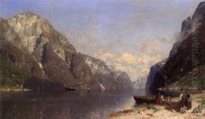 Norwegische Fjordlandschaft by Georg Anton Rasmussen