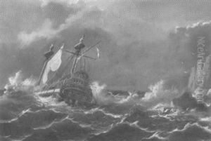 Galeere Im Sturm by Georg Anton Rasmussen