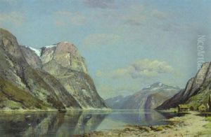 Norwegische Fjordlandschaft by Georg Anton Rasmussen