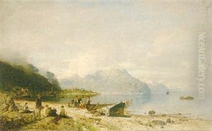 Fishermen Beside A Fjord Fishermen Beside A Fjord