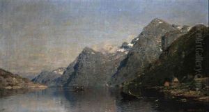 Norwegische Fjordlandschaft by Georg Anton Rasmussen
