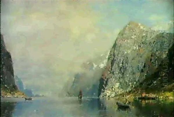 Fjordlandschaft Mit Personenstaffage - view 1