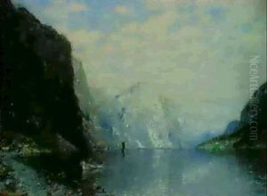 Fjordlandschaft Mit Ruderboot