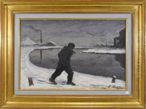 Paysage Neige Avec Personnage
