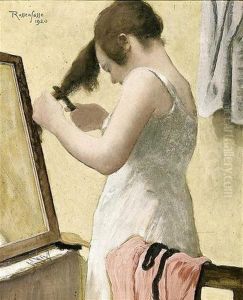Jeune Femme Se Coiffant by Armand Rassenfosse