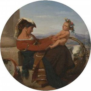 Neapolitanerin Mit Ihrem Kind by Julius Rast