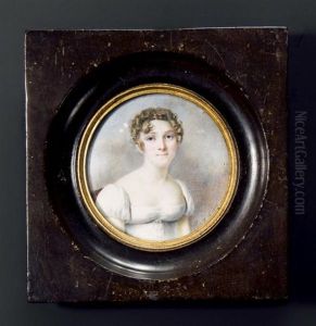 Portrait De Mademoiselle Louise Sace, Nee Du Pasquier, Assise, Vers La Droite by Rath, Henriette