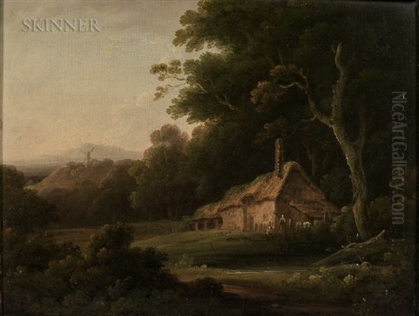 Cottage At The Forest's Edge With Distant Windmill - view 1