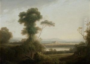 A Landscape With A Tower, Near Naples; And A Landscape Near Naples (2) by John Rathbone
