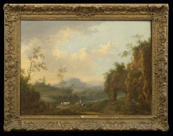 Travelers And A Drover With Cattle On A Lakeside Path (+ Figures Resting, Irgr; 2 Works) - view 1