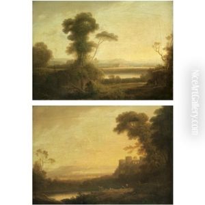 Landscapes Near Naples (pair) by John Rathbone