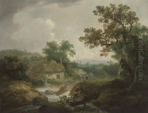 A Wooded River Landscape (cumberland?) by John Rathbone