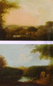 A Drover With Cattle In A Lake Landscape