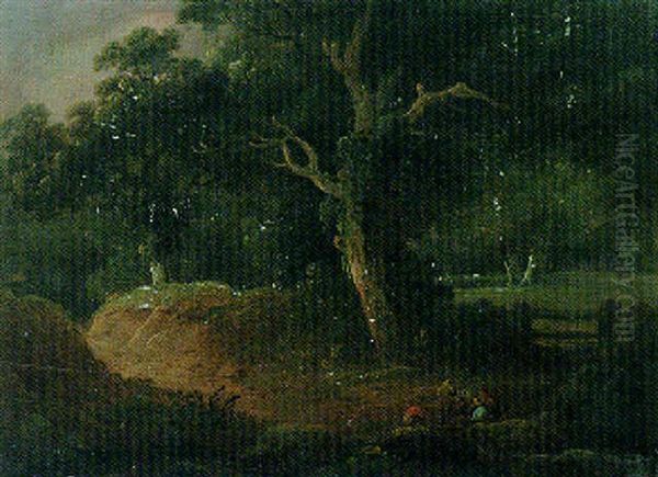 Landscape With Gypsies By A Campfire In A Woodland Clearing - view 1