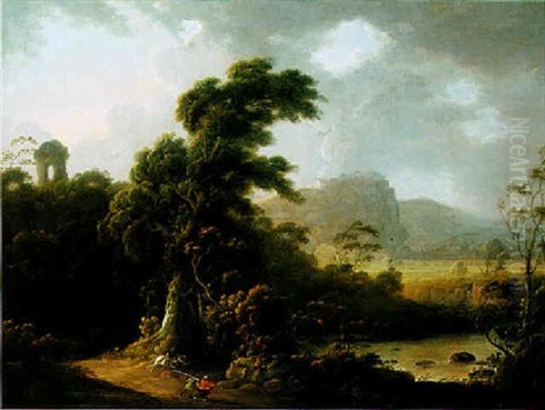 Italianate Landscape With Figures On A Path - view 1