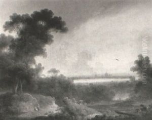 A Wooded Landscape With A View Of London Beyond