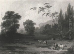 Cattle Watering At A Lakeside