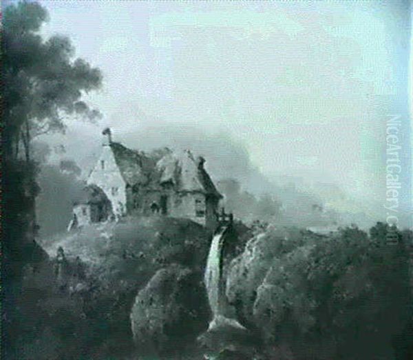 Figures Before A Mill, An Extensive Landscape Beyond - view 1