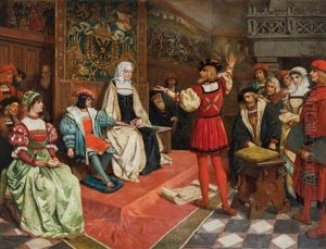 Christoffel Columbus Licht Zijn Plannen Toe Voor Koningin Isabella