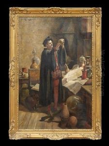 The Alchemist In His Study by Joseph Leopold Ratinckx