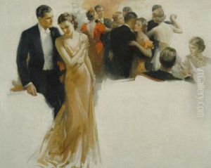 Couple Stepping Away From Crowded Dance Floor Couple Stepping Away From Crowded Dance Floor