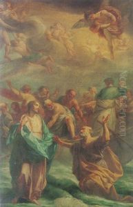 Christ And Peter On The Water by Carlo Giuseppe Ratti