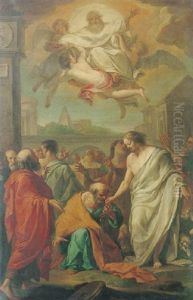 Christ Giving The Keys To Peter by Carlo Giuseppe Ratti