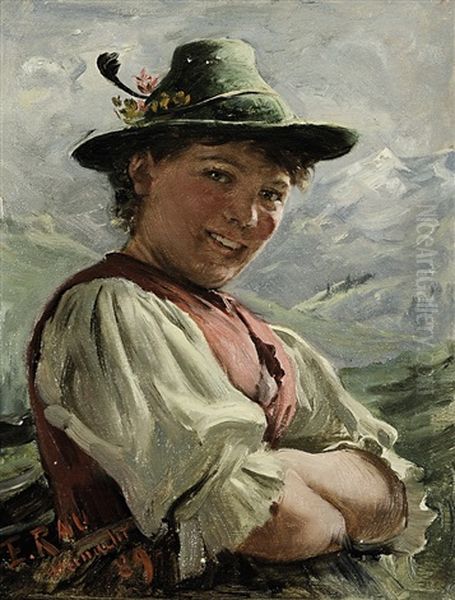 Portrait Eines Lachenden Dirndls - view 1