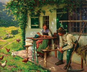 Young Farming Couple In Upper Bavaria Young Farming Couple In Upper Bavaria