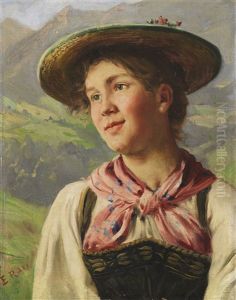 Madchen In Alpenlandischer Tracht