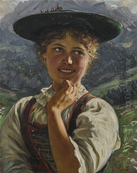 Dirndl In Gebirgslandschaft - view 1