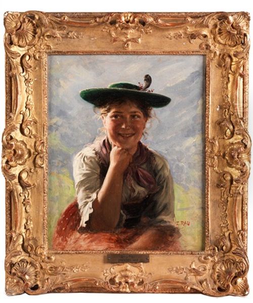 Portrait Einer Jungen Bauerin Im Dirndl - view 1