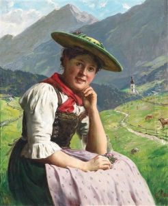 Dirndl Vor Almlandschaft