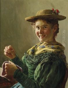 Nahendes Bauerndirndl by Emil Rau