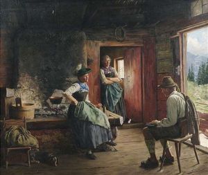 Zitherspieler Auf Der Hochalm
